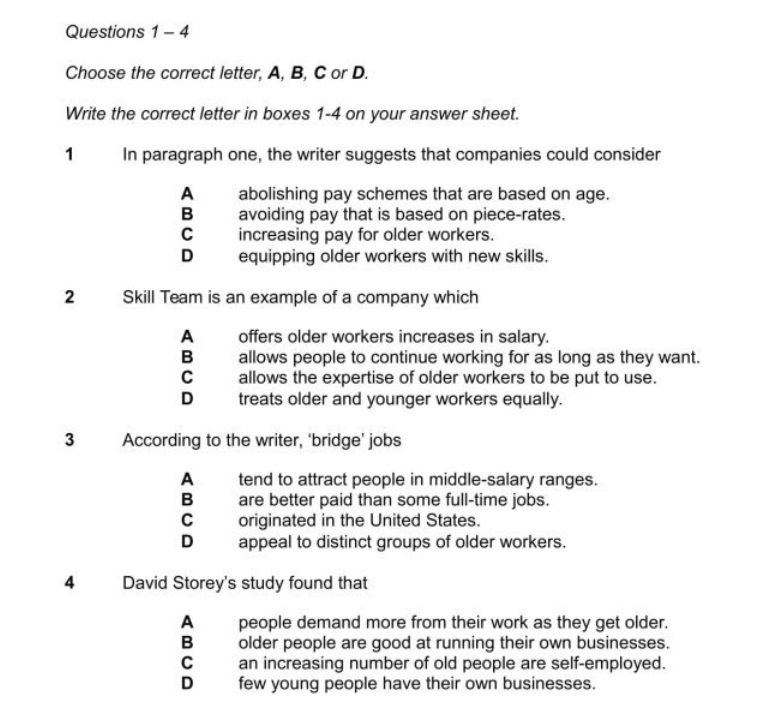 IELTS Reading Multiple Choice Questions IELTS PROFI